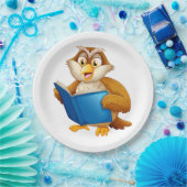 Wise Owl Reading Book Papieren Bordje (Feest)