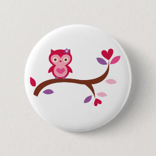 Wise Owl Ronde Button 5,7 Cm
