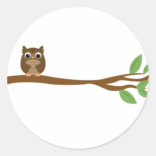 Wise Owl Ronde Sticker (Voorkant)