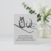 Wise Owl Wisdom Briefkaart (Staand voorkant)