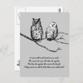 Wise Owl Wisdom Briefkaart (Voorkant / Achterkant)