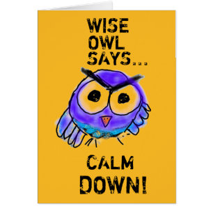 Wise owl zegt kalm te zijn.