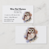 Wise Uil Waterverf Bird Logo Custom Business Visitekaartje (Voorkant / Achterkant)