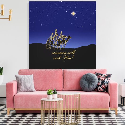 Wisemen zoekt hem nog steeds met kerst canvas afdruk (Insitu (Woonkamer))