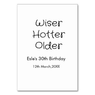 WISER HOTTER SEXIER 30STE VERJAARDAG NAAM DATUM ZW KAART