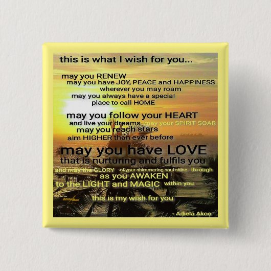 WISH Button door Poet Adiela Akoo (Voorkant)