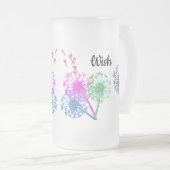 Wish Dandelion Flower Glitter  Elegant Matglas Bierpul (Voorkant rechts)