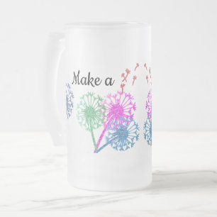 Wish Dandelion Flower Glitter  Elegant Matglas Bierpul