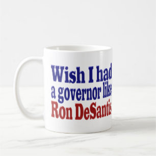 Wish had gouverneur Ron DeSantis rode blauwe halve Koffiemok