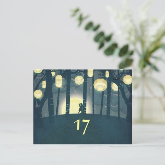 Wish Lanterns Dream Forest - Carte Numéro de table (Debout devant)
