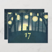 Wish Lanterns Dream Forest - Carte Numéro de table (Devant / Derrière)