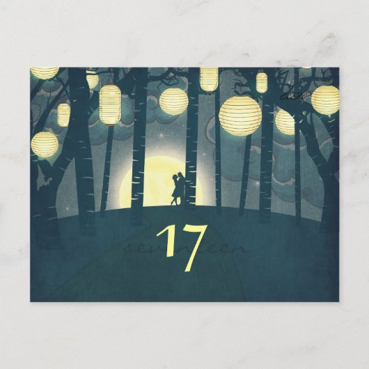 Wish Lanterns Dream Forest - Carte Numéro de table (Devant)