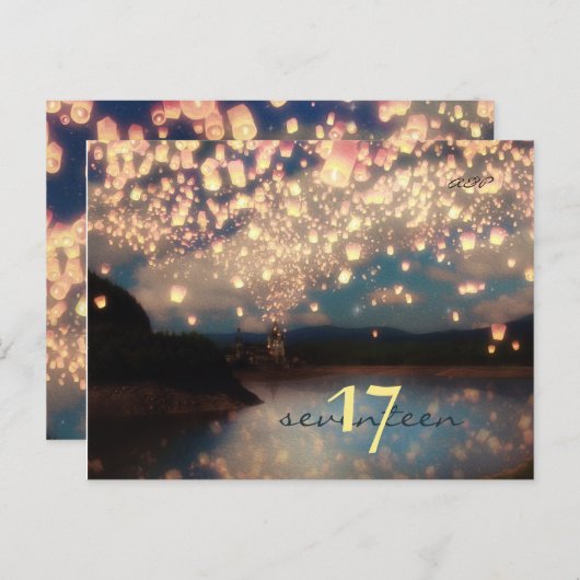 Wish Lanterns Dream Forest - Carte Numéro de table (Devant / Derrière)