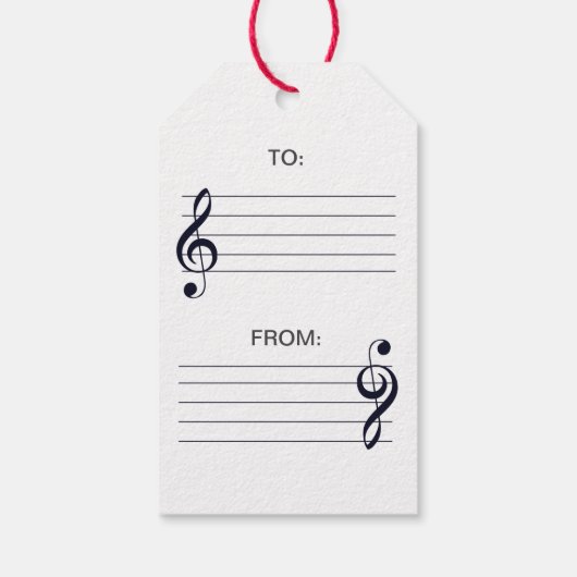 Wish You a Merry Christmas Sheet Music Cadeaulabel (Achterkant)