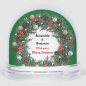 Wish You A Merry Christmas Wreath Couple Photo    (Arrière)