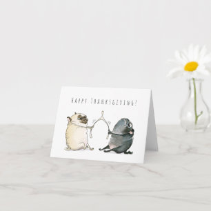 Wishbone Pugs Thanksgiving kaart