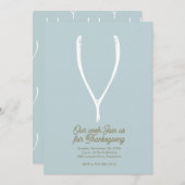 Wishbone Thanksgiving Invitation (Devant / Derrière)
