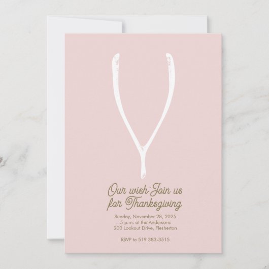 Wishbone Thanksgiving Invitation (Devant)
