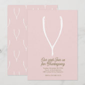 Wishbone Thanksgiving Invitation (Devant / Derrière)