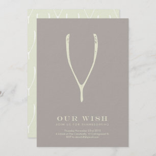 Wishbone Thanksgiving Invitation // Grey