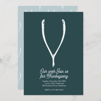 Wishbone Thanksgiving Invitation Kaart
