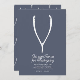 Wishbone Thanksgiving Invitation Kaart