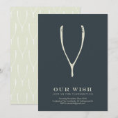 Wishbone Thanksgiving Invitation // Navy (Devant / Derrière)