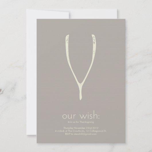 Wishbone Thanksgiving Invitation ou carte de voeux (Devant)