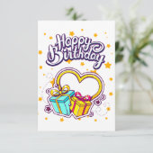 Wishing Birthday Bedankkaart (Staand voorkant)