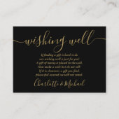 Wishing Good Black and Gold Script Weddenschap Informatiekaartje (Voorkant)