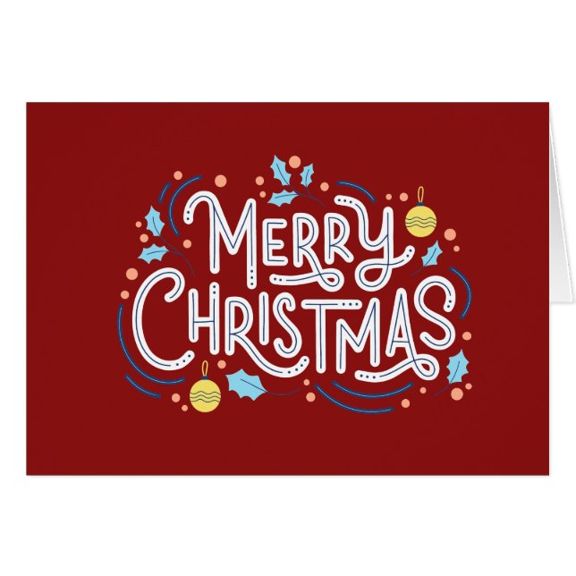 Wishing Merry Christmas White Snowflake (Voorkant Horizontaal)