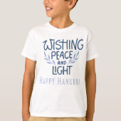Wishing peace and light Happy Hanukkah T-shirt (Voorkant)