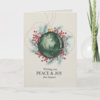 Wishing Peace & Joy Corporate Happy Holidays Card Feestdagen Kaart