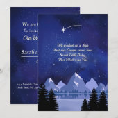 Wishing Star Night Sky Baby Shower Invitation (Devant / Derrière)