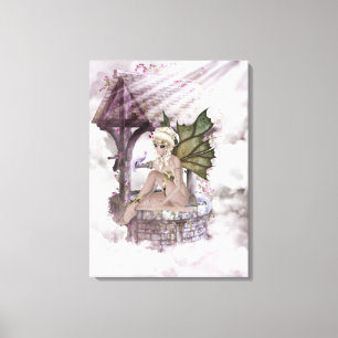 Wishing Well Faerie Wrapped Canvas Afdruk