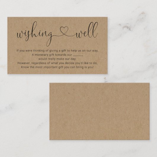 Wishing Well for Faire-part de mariage - Rustique (Devant / Derrière)