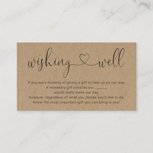 Wishing Well for Faire-part de mariage - Rustique (Devant)