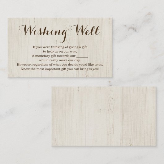 Wishing Well for Faire-part de mariage - Rustique (Devant / Derrière)