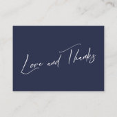 Wishing Well Modern Handwriting Navy Blue Informatiekaartje (Achterkant)