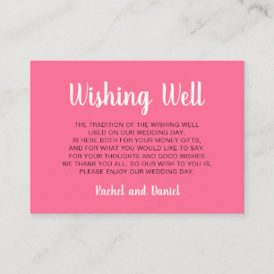 Wishing Well Pink Wedding Insert Informatiekaartje