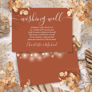 Wishing Well Snaar Lichtjes Terracotta Huwelijk Informatiekaartje