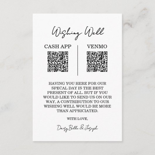 Wishing Well Wedding QR Code Enclosure Kaart (Voorkant)