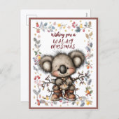 Wishing You A Merry KOAL-ATY Christmas Feestdagenkaart (Voorkant / Achterkant)
