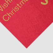 Wishing You Christmas Joy Bright Red Gold Tekst Tissuepapier (Detail)