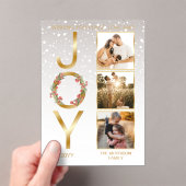 Wishing You Peace Love and Joy 3 Photo Christmas Acryl Uitnodigingen (Insitu (Draagbaar))