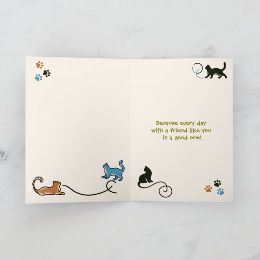 Wishing You The Best Friendship Birthday Any Day Kaart (Binnen)