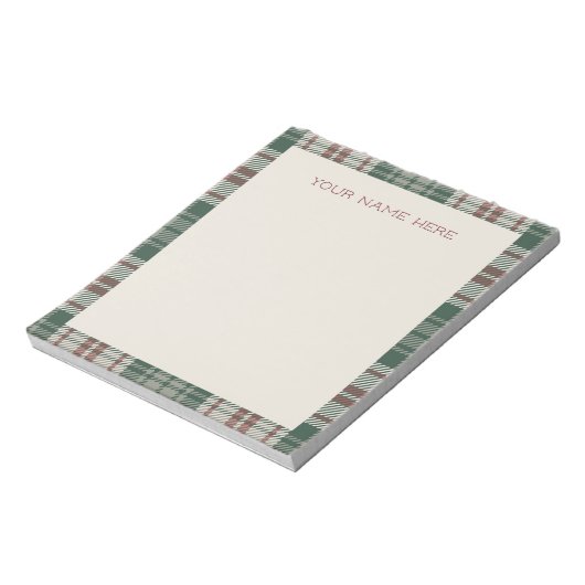 Wishlist Note Pad - Classic Christmas Plaid Notitieblok (Gedraaid)