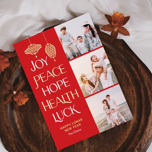 Wishwords FOIL Carte de Nouvel An Chinois