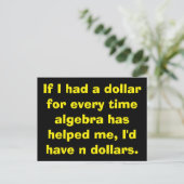 Wiskunde Algebra Briefkaarten (Staand voorkant)