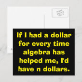 Wiskunde Algebra Briefkaarten (Voorkant / Achterkant)